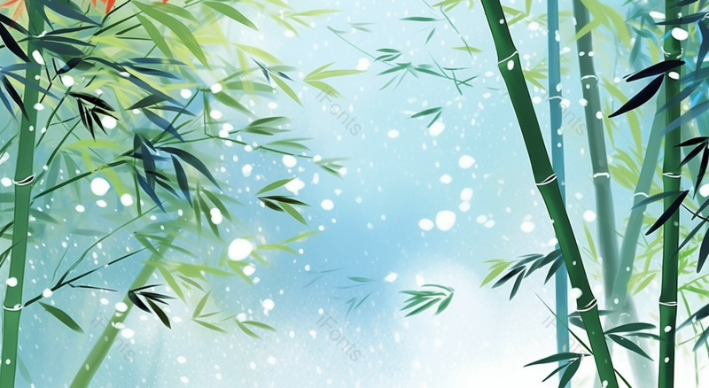 小清新风景插画竹林雪景,插画/手绘图,插画/手绘图库,插画/手绘图下载,插画/手绘